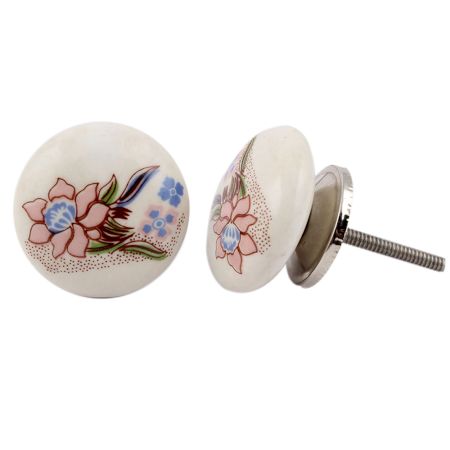 Mixed Amaryllis Flower Flat Knob